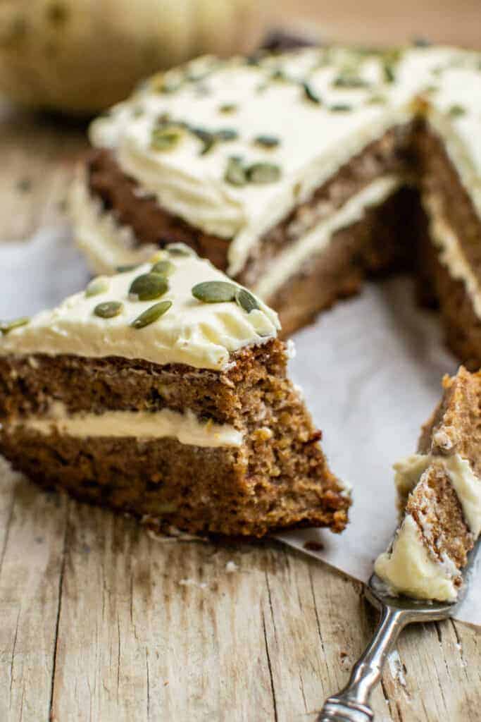 Grated Pumpkin Cake with Whipped Frosting
