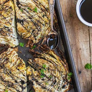 Roasted Cabbage with Balsamic Reduction