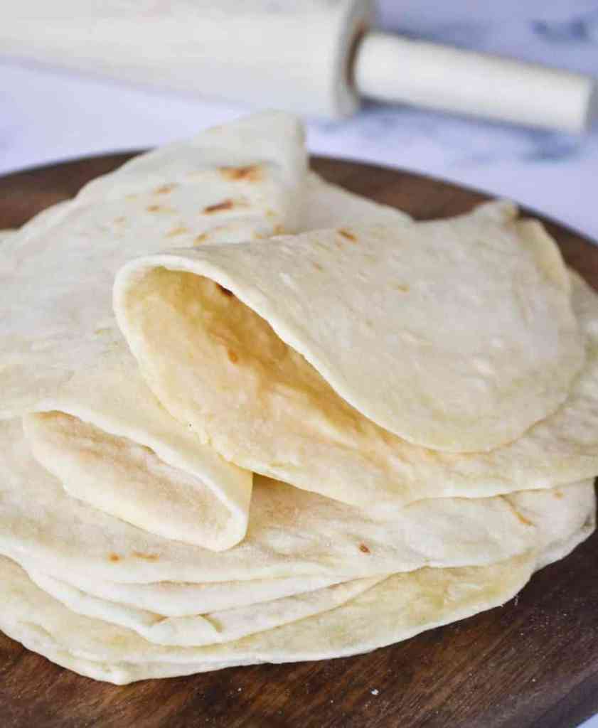 flour tortillas stacked