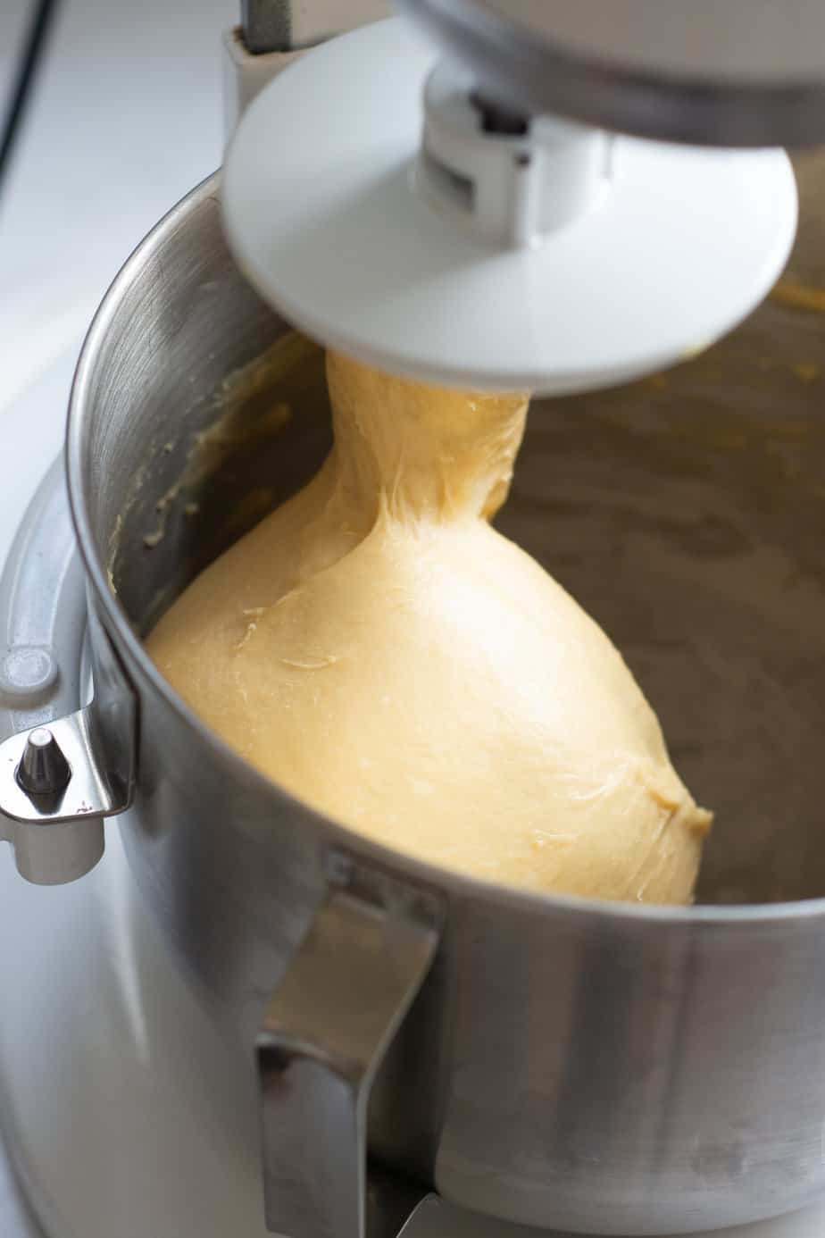 dough in a mixer