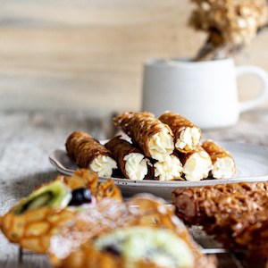 Brandy Snaps with Chantilly Cream