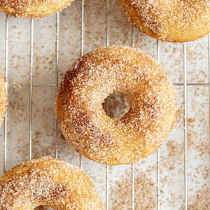 Baked Sourdough Doughnuts with Cinnamon Sugar