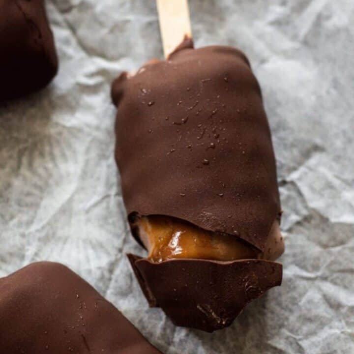 ice cream bar on parchment paper