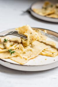 Pumpkin Ricotta Ravioli in Thyme and Brown Butter Sauce - Home Grown ...