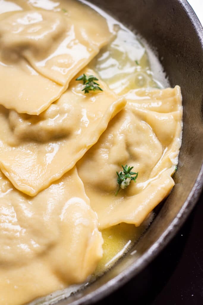 Pumpkin Ricotta Ravioli in Thyme and Brown Butter Sauce - Home Grown ...