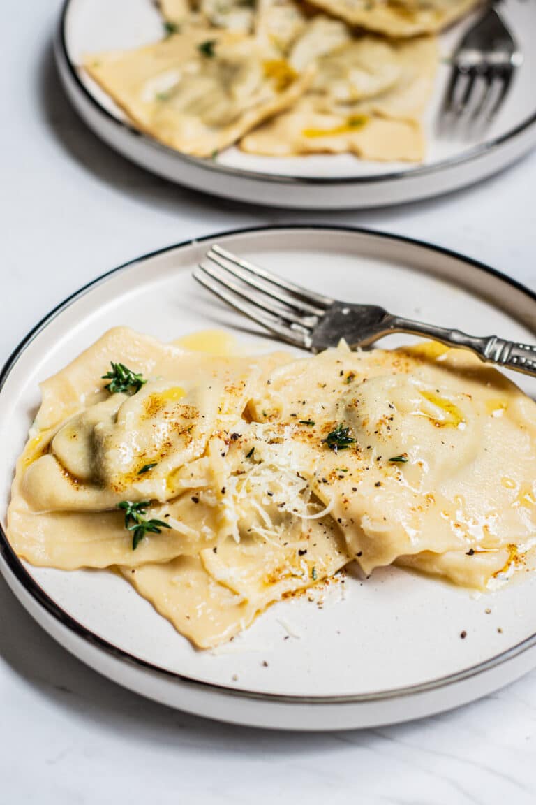 Pumpkin Ricotta Ravioli in Thyme and Brown Butter Sauce - Home Grown ...