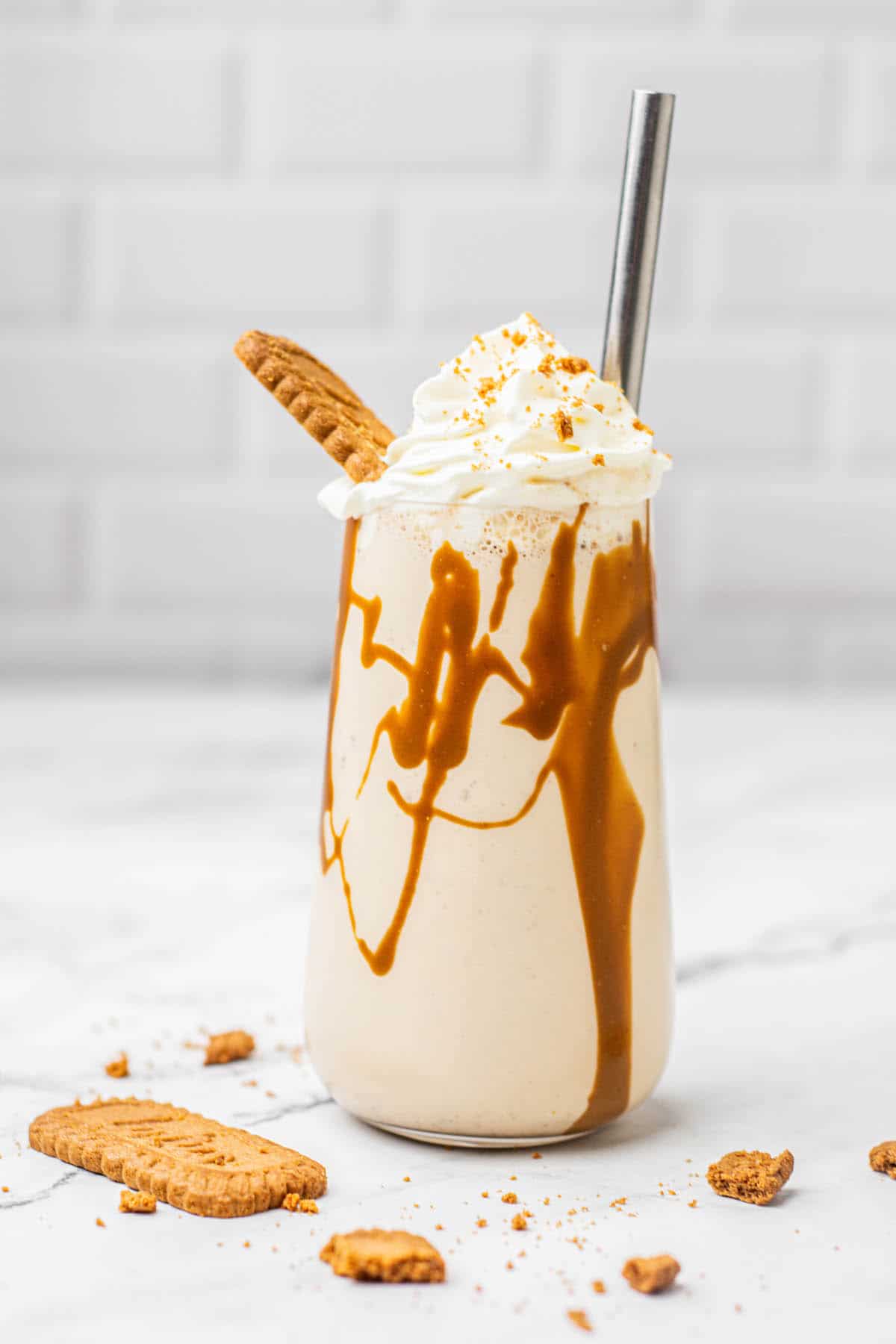 milkshake with cookie butter and cream.