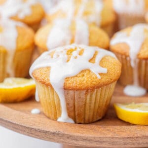 iced muffin close up.