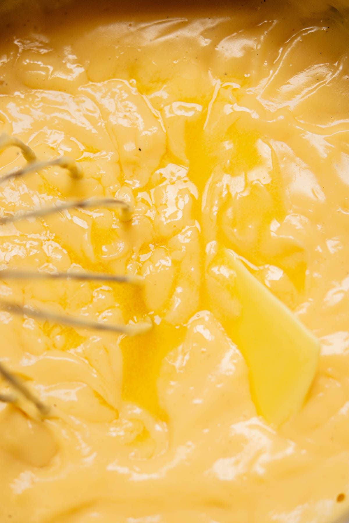 butter added to custard.